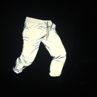 Holographic Reflective White Pants, Rave Outfit Concert Clothing, Trippy Track Pants