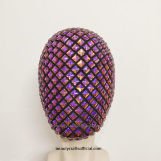 Dazzling Square Shiny Tawny Jewel Handmade Full Coverage Haute Couture Stones Mask