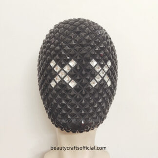 Unique Design “X” Square Jewels Diamond Full Face Jewel Mask with Black and White Square Diamond